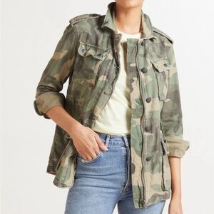 Free People Not Your Brother’s Jacket camouflage military jacket size S e37